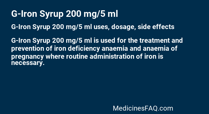 G-Iron Syrup 200 mg/5 ml