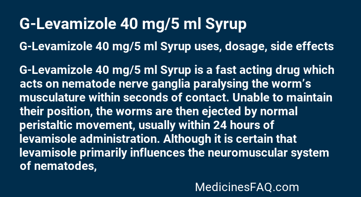 G-Levamizole 40 mg/5 ml Syrup