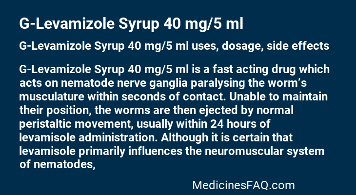 G-Levamizole Syrup 40 mg/5 ml