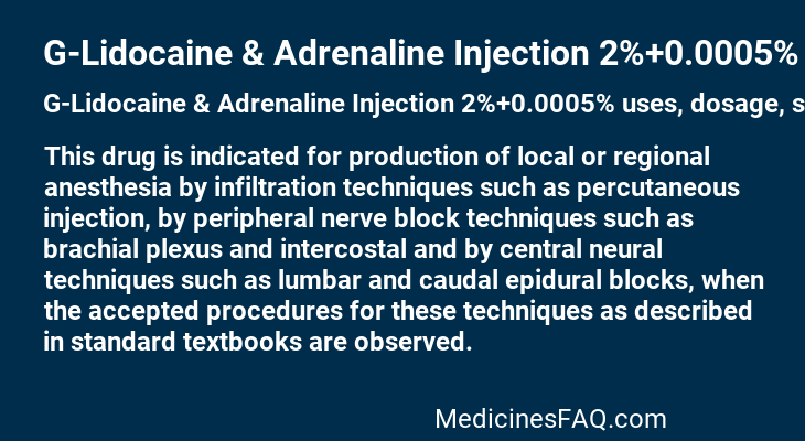 G-Lidocaine & Adrenaline Injection 2%+0.0005%