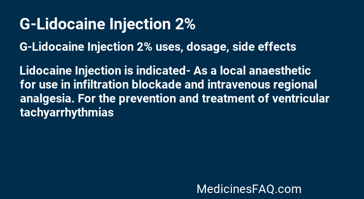 G-Lidocaine Injection 2%