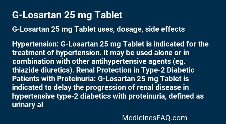 G-Losartan 25 mg Tablet