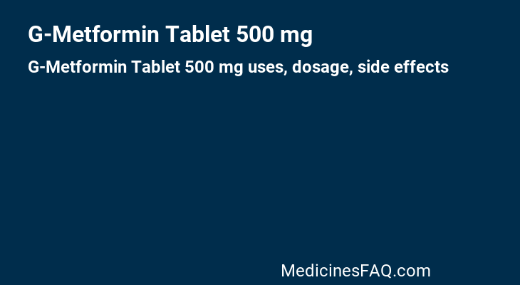 G-Metformin Tablet 500 mg