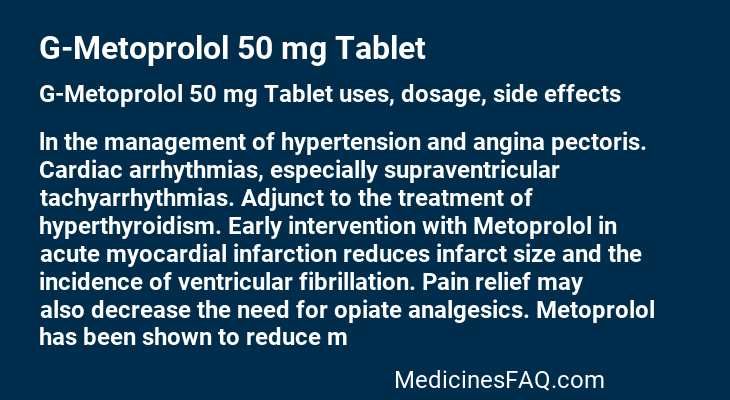 G-Metoprolol 50 mg Tablet