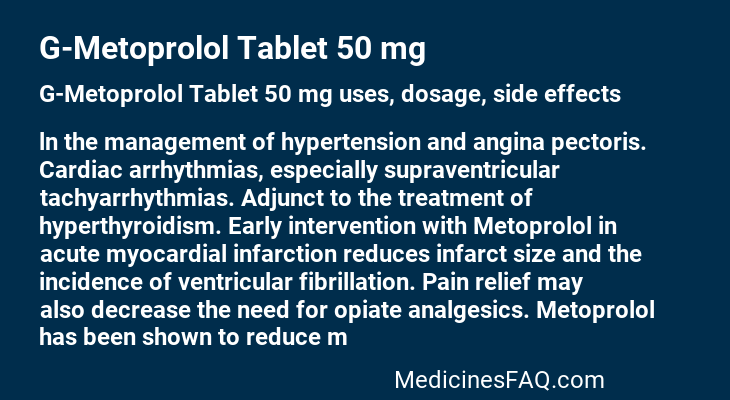 G-Metoprolol Tablet 50 mg