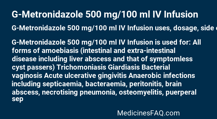 G-Metronidazole 500 mg/100 ml IV Infusion