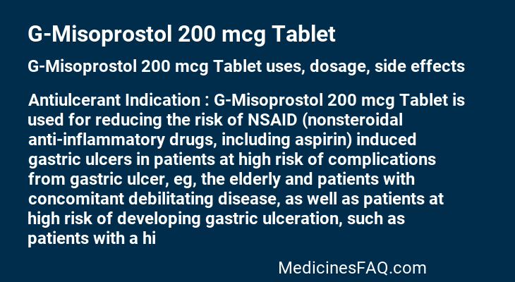 G-Misoprostol 200 mcg Tablet