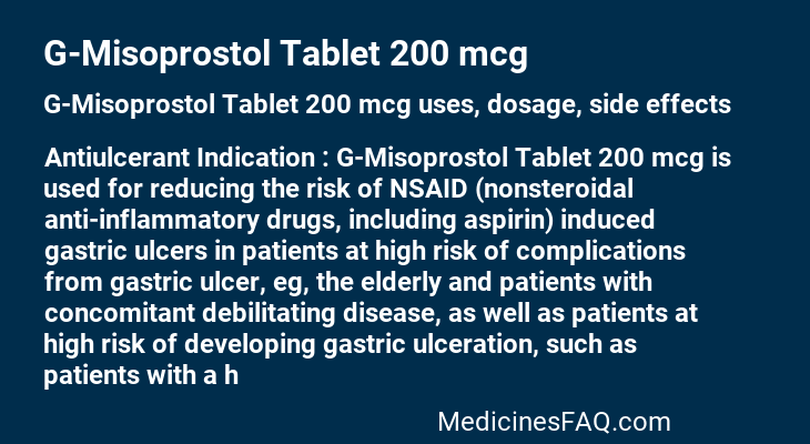 G-Misoprostol Tablet 200 mcg