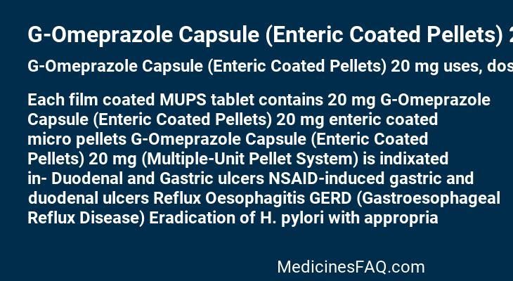 G-Omeprazole Capsule (Enteric Coated Pellets) 20 mg