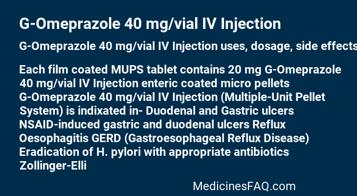 G-Omeprazole 40 mg/vial IV Injection