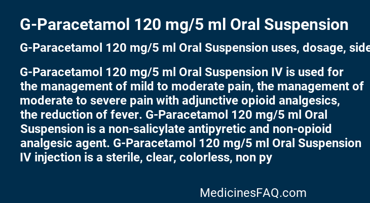 G-Paracetamol 120 mg/5 ml Oral Suspension