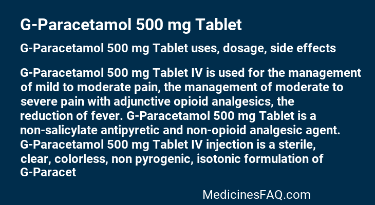 G-Paracetamol 500 mg Tablet