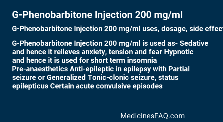 G-Phenobarbitone Injection 200 mg/ml