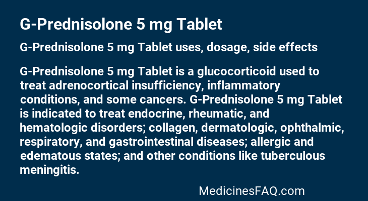 G-Prednisolone 5 mg Tablet