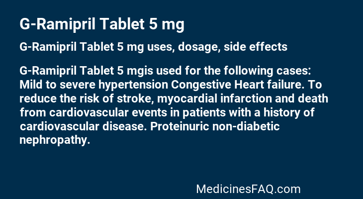 G-Ramipril Tablet 5 mg