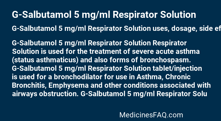 G-Salbutamol 5 mg/ml Respirator Solution