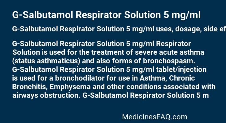 G-Salbutamol Respirator Solution 5 mg/ml