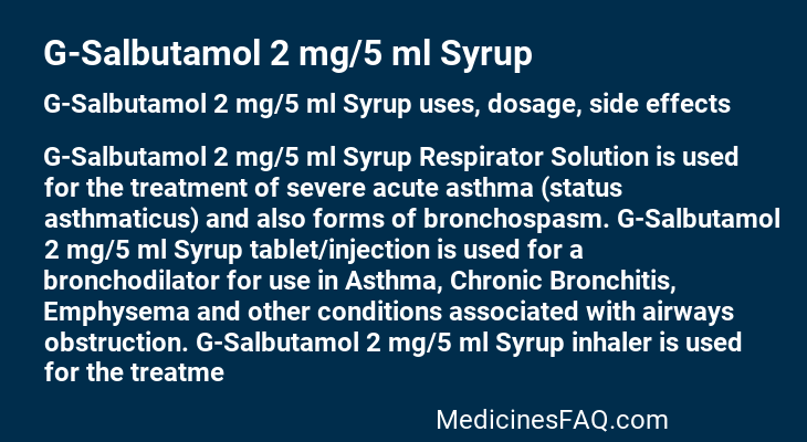 G-Salbutamol 2 mg/5 ml Syrup