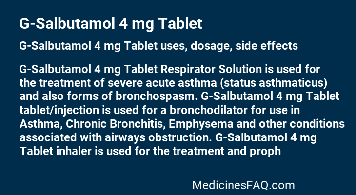 G-Salbutamol 4 mg Tablet