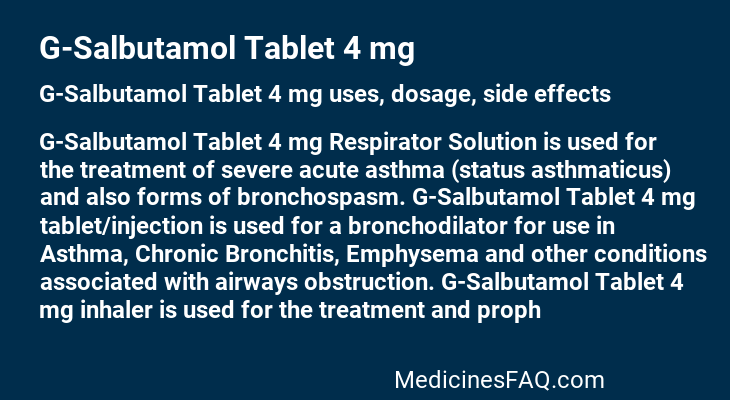 G-Salbutamol Tablet 4 mg