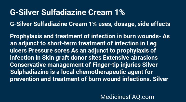 G-Silver Sulfadiazine Cream 1%