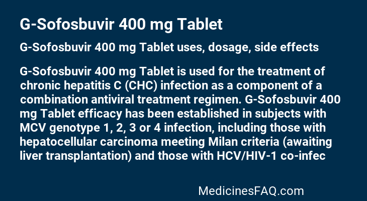 G-Sofosbuvir 400 mg Tablet