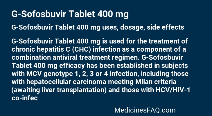 G-Sofosbuvir Tablet 400 mg