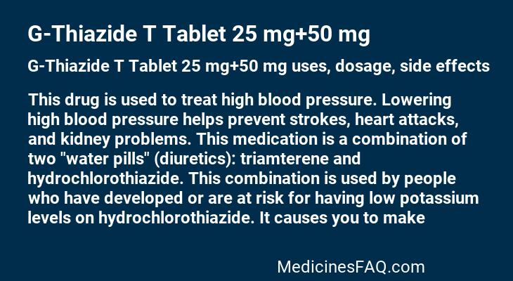 G-Thiazide T Tablet 25 mg+50 mg