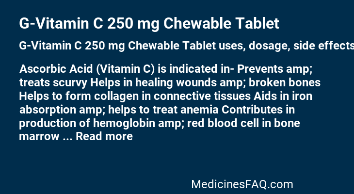 G-Vitamin C 250 mg Chewable Tablet