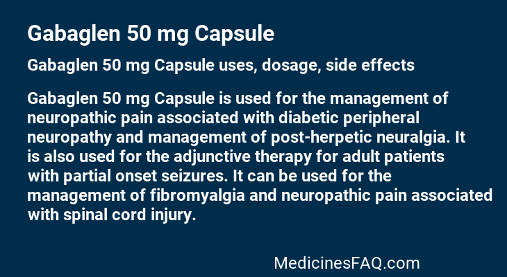 Gabaglen 50 mg Capsule