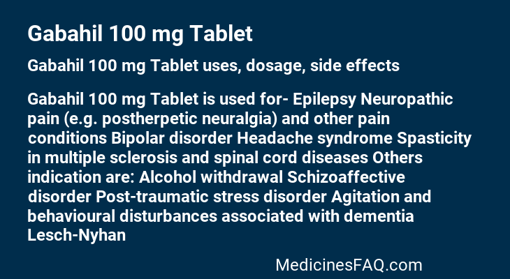 Gabahil 100 mg Tablet