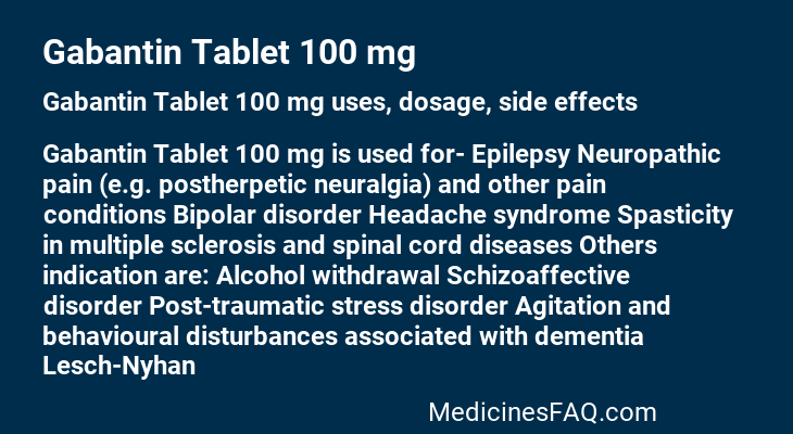 Gabantin Tablet 100 mg