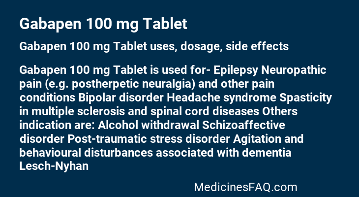 Gabapen 100 mg Tablet