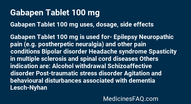 Gabapen Tablet 100 mg