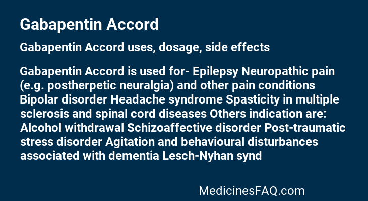 Gabapentin Accord