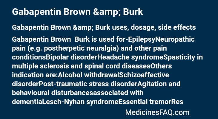 Gabapentin Brown & Burk