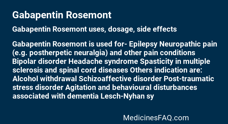 Gabapentin Rosemont