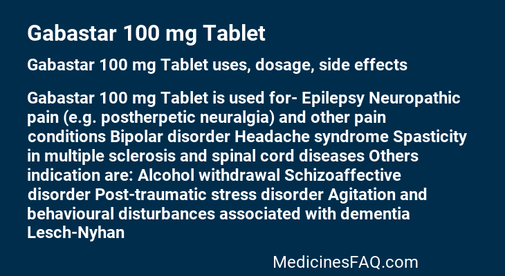 Gabastar 100 mg Tablet