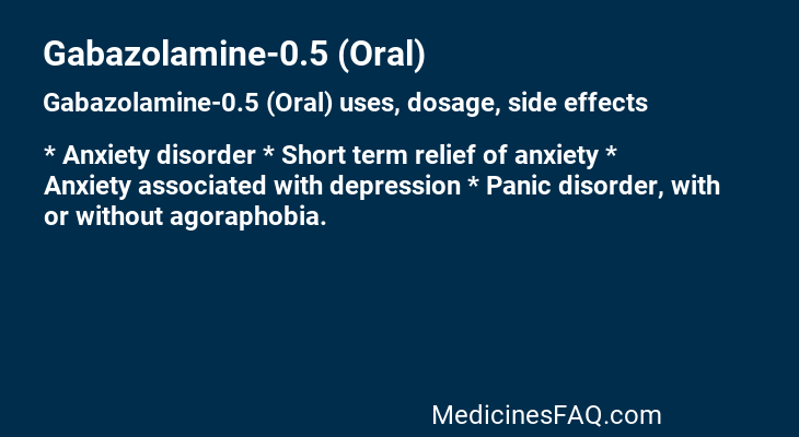 Gabazolamine-0.5 (Oral)