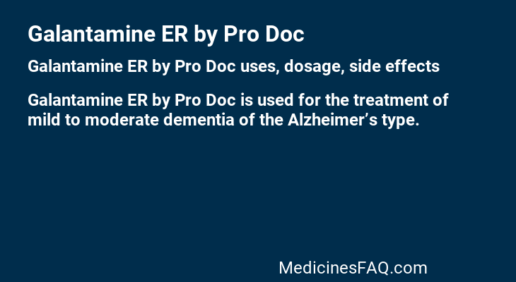 Galantamine ER by Pro Doc