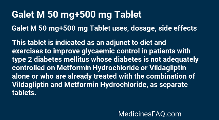 Galet M 50 mg+500 mg Tablet