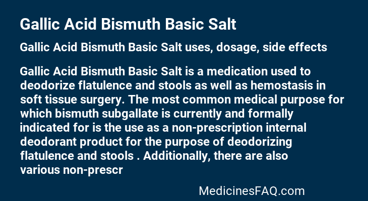 Gallic Acid Bismuth Basic Salt