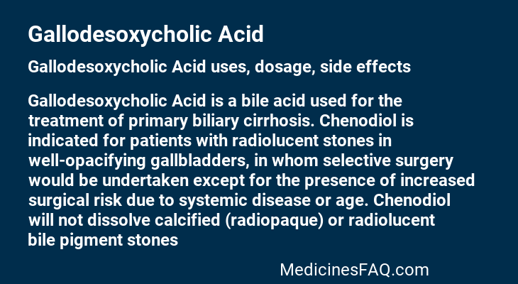 Gallodesoxycholic Acid