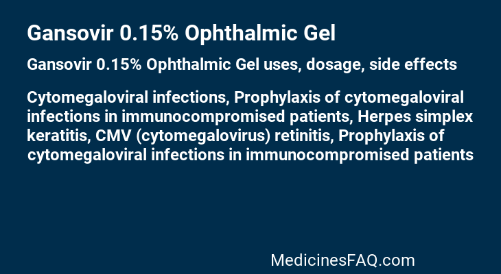 Gansovir 0.15% Ophthalmic Gel