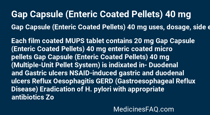 Gap Capsule (Enteric Coated Pellets) 40 mg