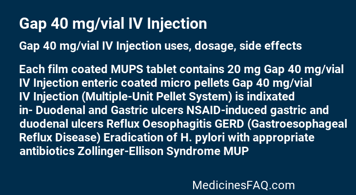 Gap 40 mg/vial IV Injection