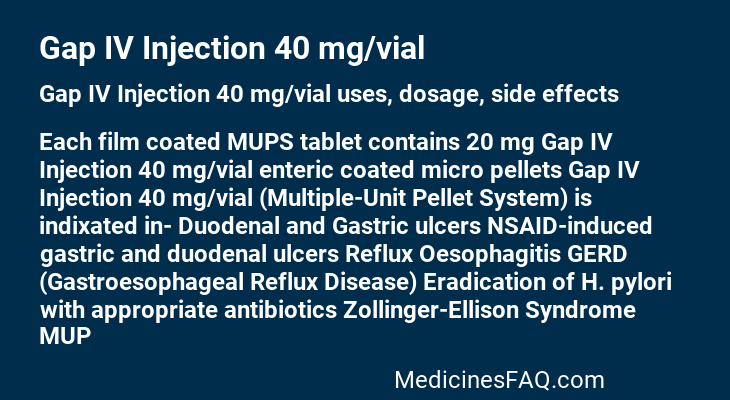 Gap IV Injection 40 mg/vial