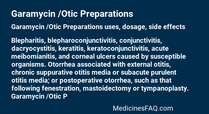 Garamycin /Otic Preparations