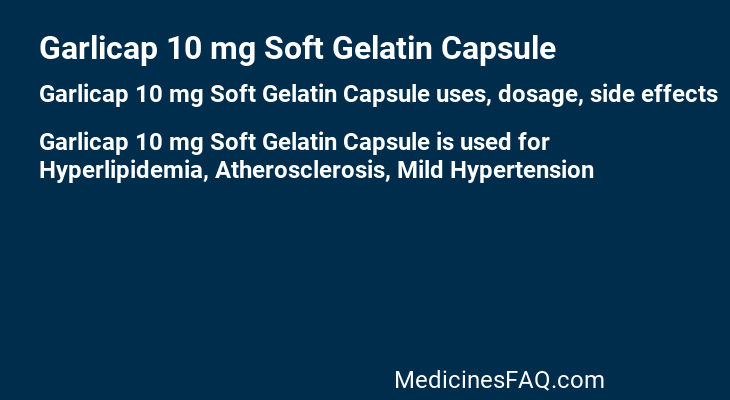 Garlicap 10 mg Soft Gelatin Capsule