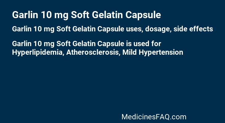 Garlin 10 mg Soft Gelatin Capsule